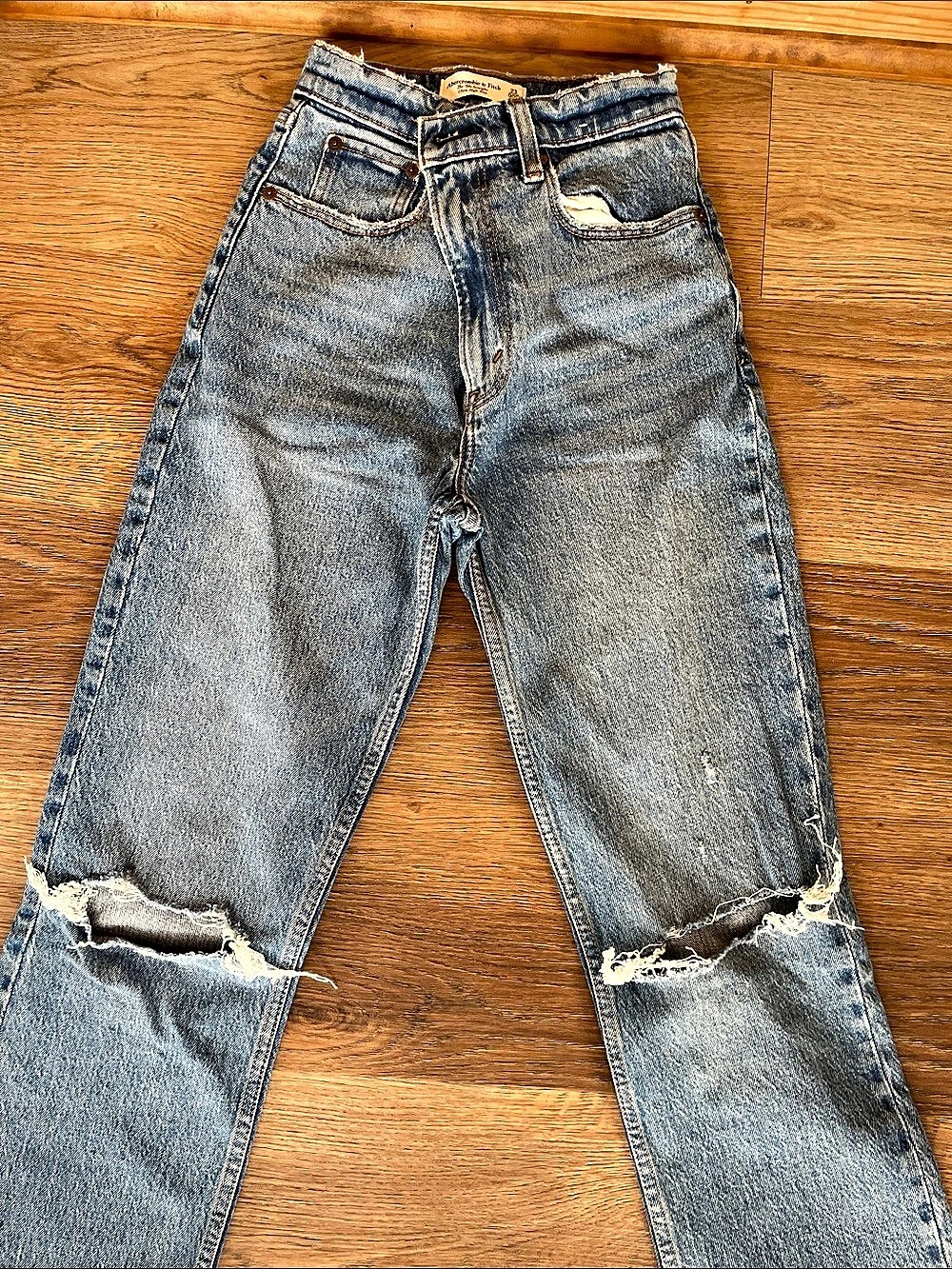 Abercrombie & Fitch The 90s Straight Ultra High Rise Jeans Blue Waist 23